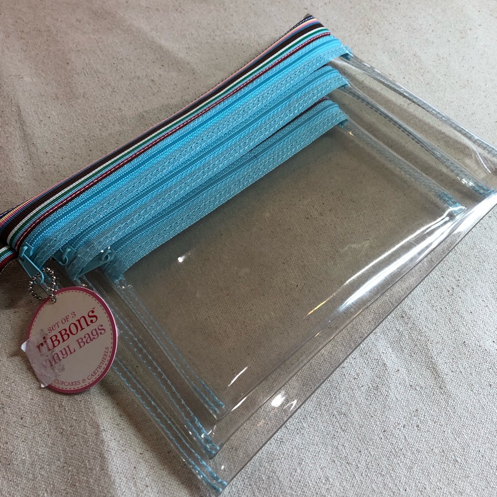 Cupcakes and Cartwheels set of vinyl zippered bags